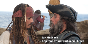 Ian McShane nella parte del pirata Barbanera