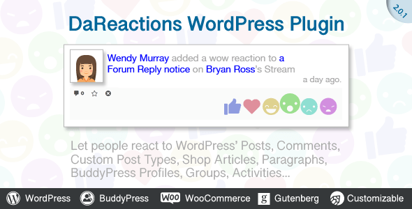 DaReactions si integra perfettamente in BuddyPress